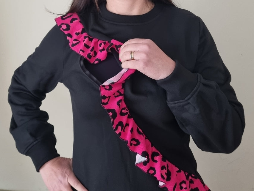 Poleron Lactancia Vuelos Print Fucsia