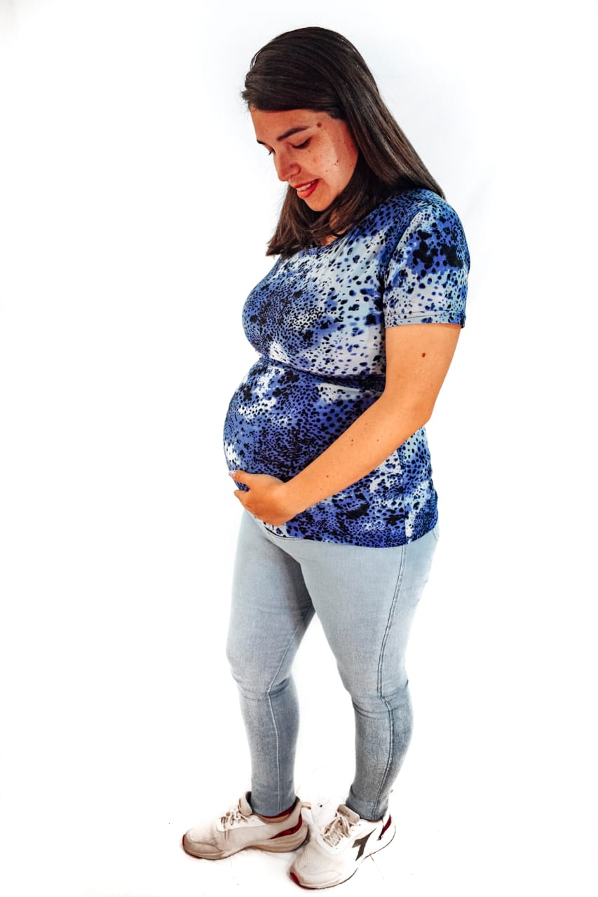 Polera Print Azul