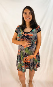 Vestido Renata Flores Naranjo