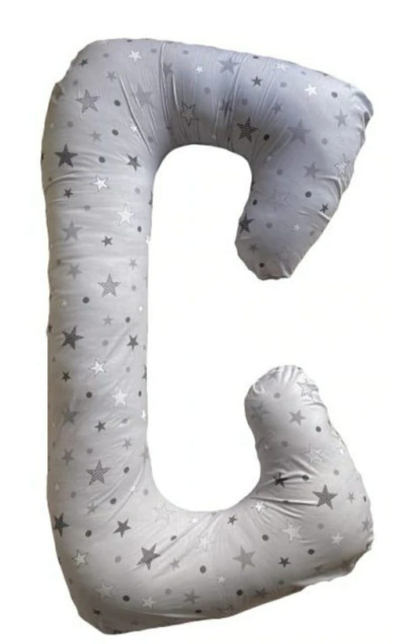 Cojín Maternal Gris  Estrellas y Puntos