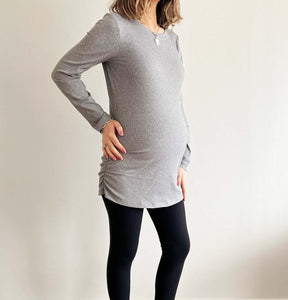 Polera Mom Acanalada Gris