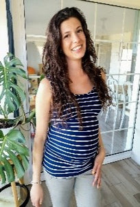 Polera Maternal Tank Azul Rayas