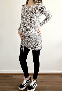 Polera Lazo Print Leopardo Blanca