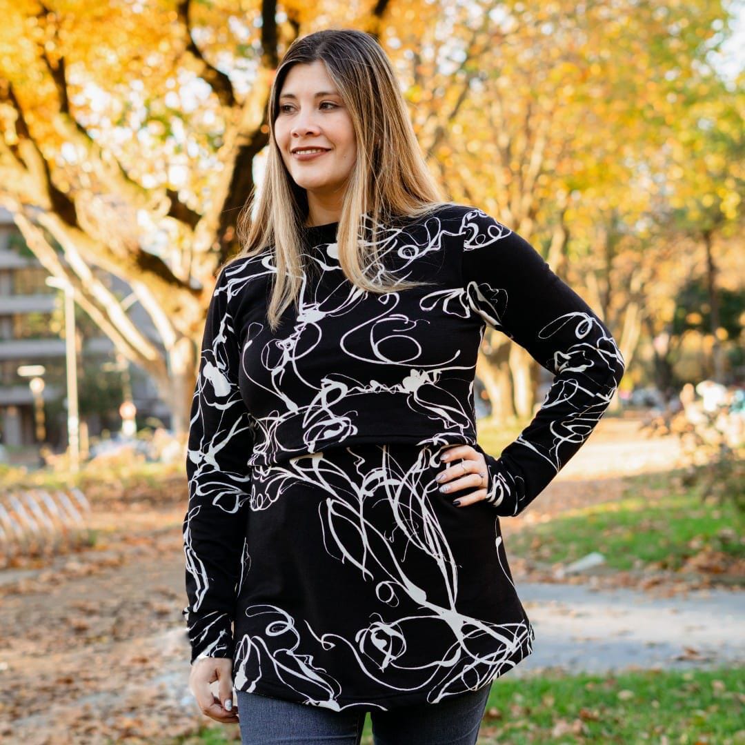 Sweater Olivia Estampado Negro