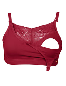 Sostén Semi Encaje Rojo