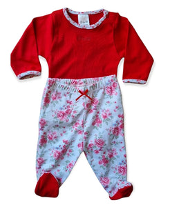 Conjunto Flores Rojo