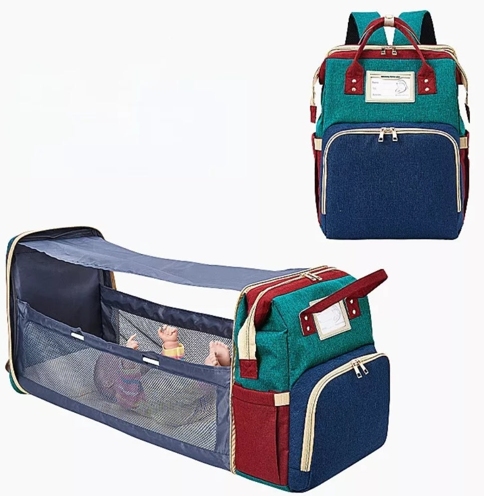 Mochila Maternal Con Mudador Multicolor