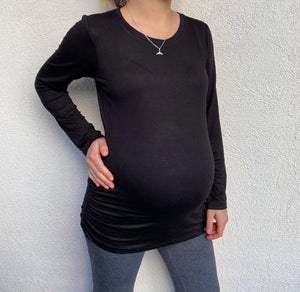 Polera Mom Larga Negra
