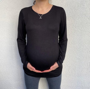 Polera Mom Larga Negra