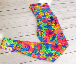 Calza Deportiva Flores Fluor