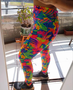 Calza Deportiva Flores Fluor