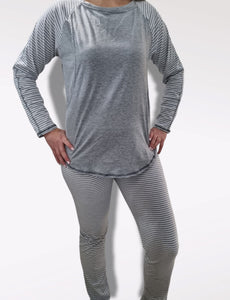 Pijama Basic Gris Rayas