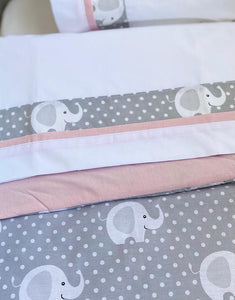 Set Cuna  Elefante Gris Rosado