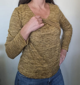 Polera Lanilla Jaspeada Mostaza