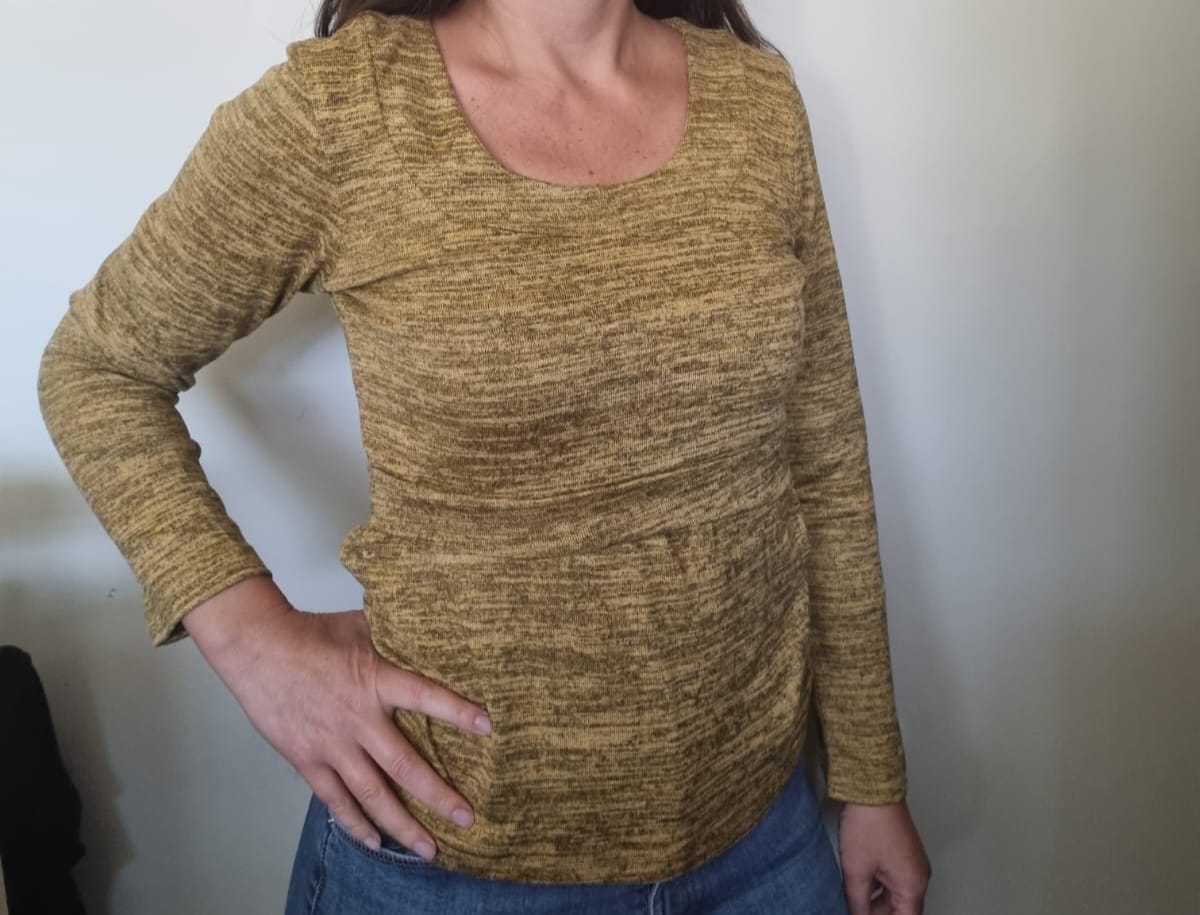 Polera Lanilla Jaspeada Mostaza