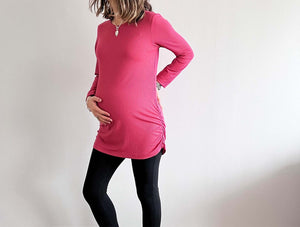 Polera Mom Acanalada Orquidea