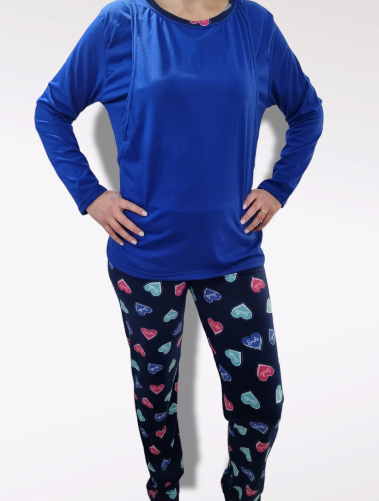 Pijama Basic Azul Corazones