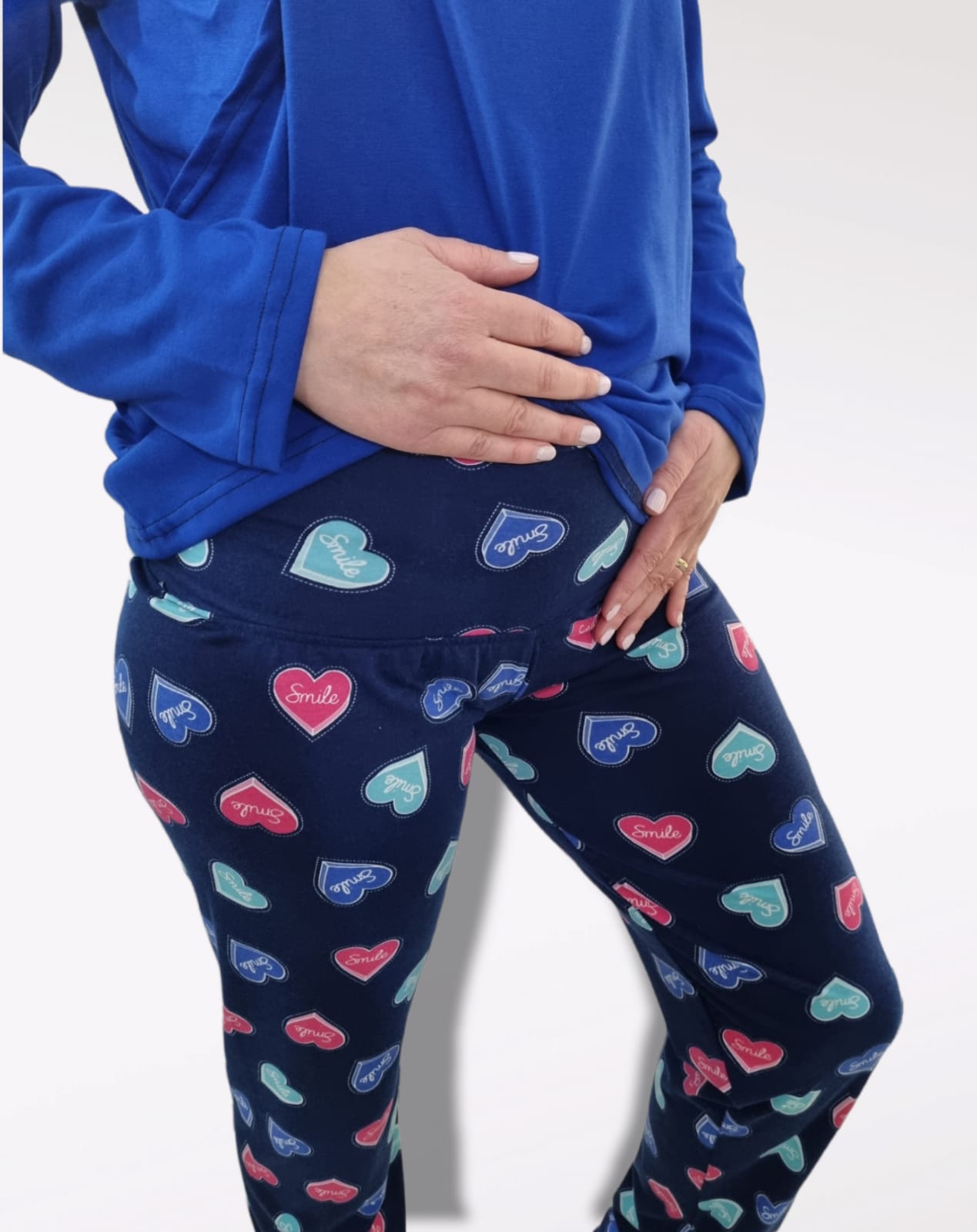 Pijama Basic Azul Corazones