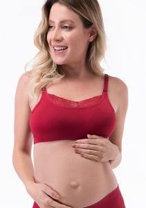 Sostén Semi Encaje Rojo